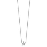 Sterling Silver Rhodium-plated CZ Star Necklace
